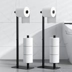 Toilet Paper Holder Stand, Bathroom Storage, Medium, Black