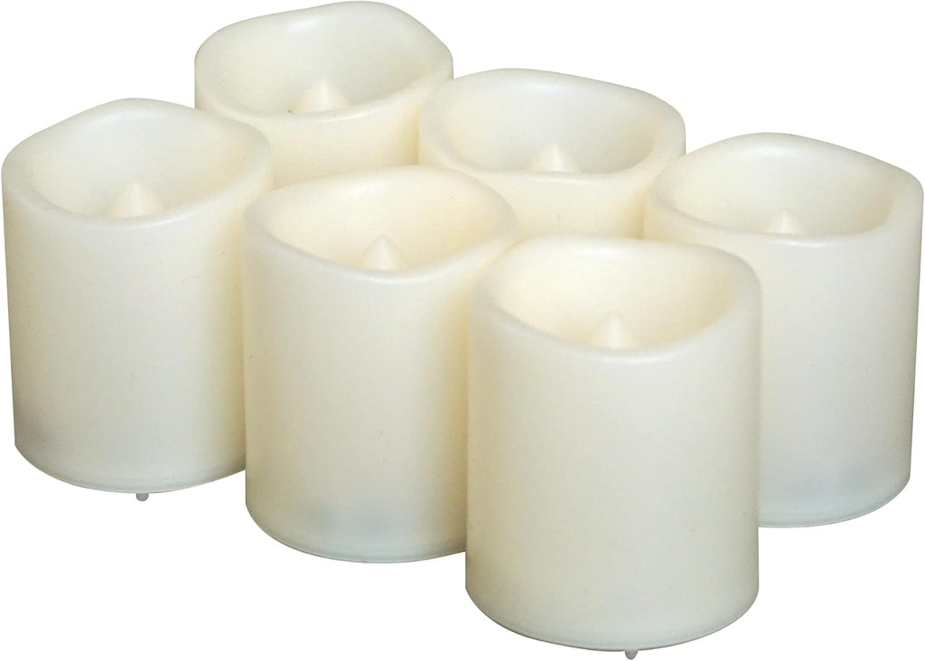 Battery Operated Flameless LED Votive Candles Warm White Light 6 Pack