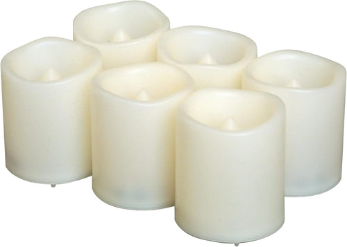 Battery Operated Flameless LED Votive Candles Warm White Light 6 Pack