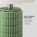 21'' Green Table Lamp with Gift Box, Small for Bedroom, Modern Design