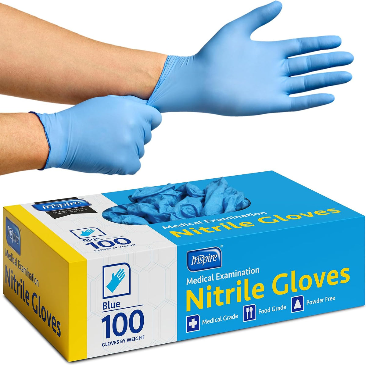 Blue Nitrile Disposable Gloves | 4.5 Nitrile Disposable Safety Medical Cooking Cleaning Gloves