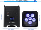 Rechargeable Wireless Stage Light, 6X18W Par Can Lights, 4 Pack