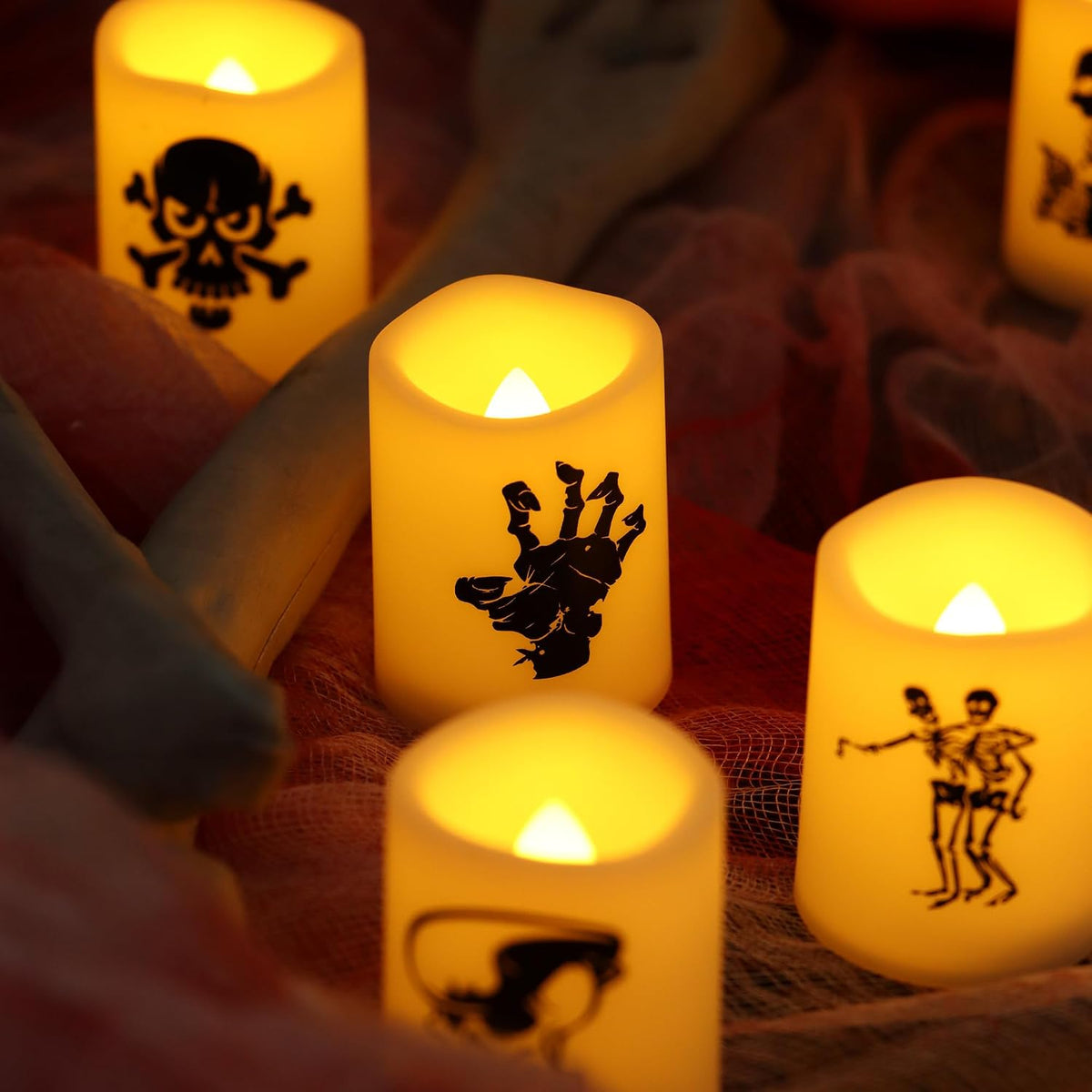 Battery Operated Flameless LED Votive Candles Warm White Light 6 Pack