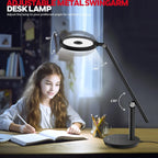H6 Desk Lamp for Home Office, Dimmable Reading Table Light, Black