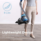 Eureka Whirlwind Bagless Canister Cleaner NEN110A Lightweight Corded Vacuum for Carpets and Hard Floors, Blue