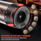 [Upgraded Larger Capacity] Electric Salt and Pepper Grinder Set with USB Charging Base, 95Ml Large Capacity, Adjustable Coarseness,Stainless Steel Automatic Pepper Mill (Upgraded Adjustmen Black)