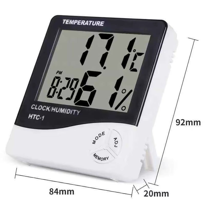 LED Thermometer Thermo-Hygrometer Multifunction Electronic Clock Temperature Humidity Meter Weather Station for Home with Alarm