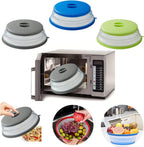 Microwave Splatter Cover Vented for Food, Splatter Guard & Colander Kitchen Gadget for Fruit Vegetables Microwave Plate Cover with Hook Hole,Dishwasher-Safe,Bpa-Free Silicone & Plastic (1 Pack)