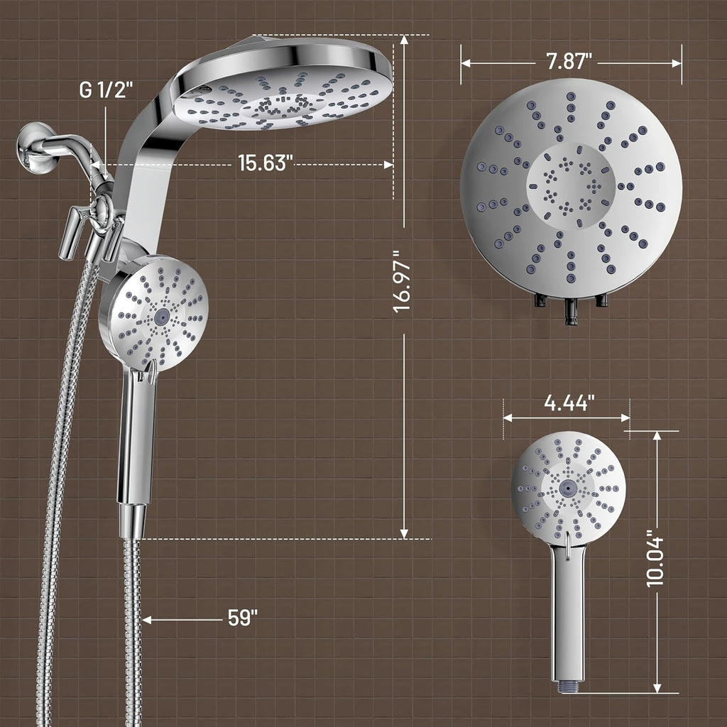 Rain Shower Head with Handheld Spray Combo, 2026 Magnetic Shower Head
