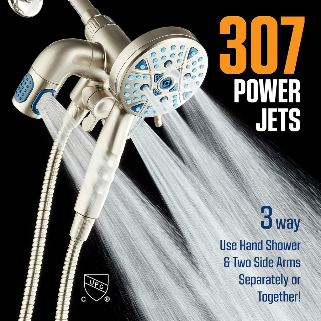 Polaris 208-Mode High Pressure Shower Head Combo with Hydro Arms
