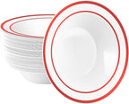 50 Pack Plastic Bowls with Gold Rim