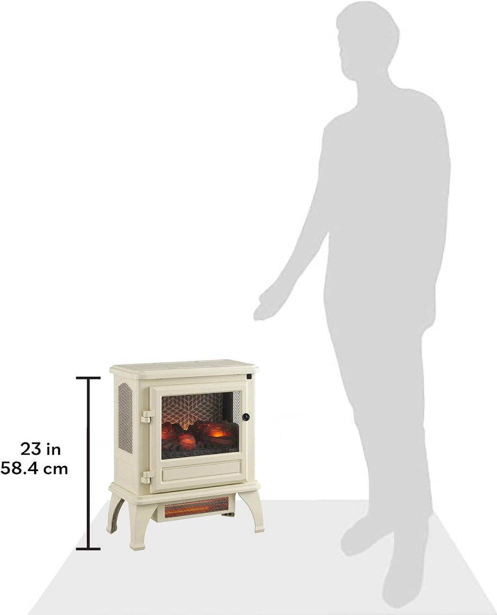 ® Infrared Stove Heater with 3D Flame® Effect and Remote, Cream