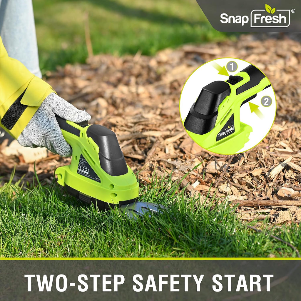 Cordless Grass Shear Bush Trimmer, 2 in 1 Handheld Hedge Trimmer(0.31"), 7.2V Electric Grass Trimmers, Lightweight Shrubbery Trimmers Battery & Charger Included, Shrub Trimmer for Garden