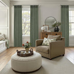 Pinch Pleated Linen Curtains 90 Inches Long Semi Sheer 2 Panels Natural