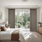Pinch Pleated Linen Curtains 90 Inches Long Semi Sheer 2 Panels Natural