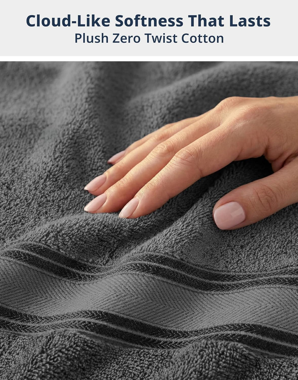Bath Towel Set 100% Cotton 18 Piece Soft Absorbent - Grey