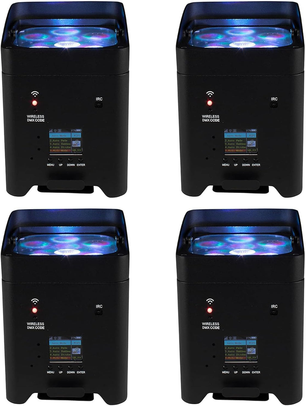 Rechargeable Wireless Stage Light, 6X18W Par Can Lights, 4 Pack