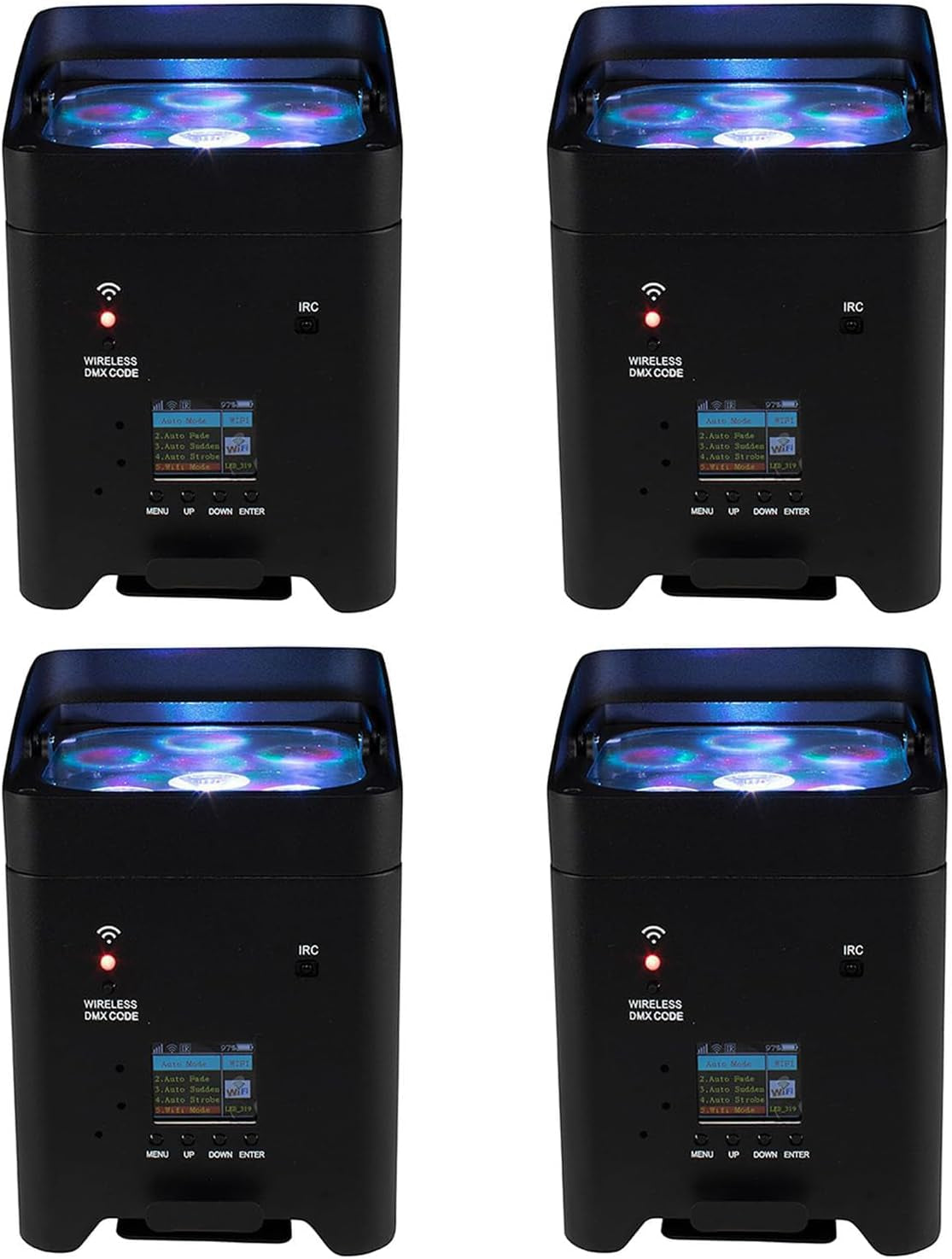 Rechargeable Wireless Stage Light, 6X18W Par Can Lights, 4 Pack
