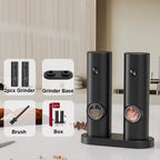 Electric Pepper Powder Grinder USB Rechargeable Salt Pepper Grinder with Adjustable Roughness Freshly Ground Pepper Kitchen Tool