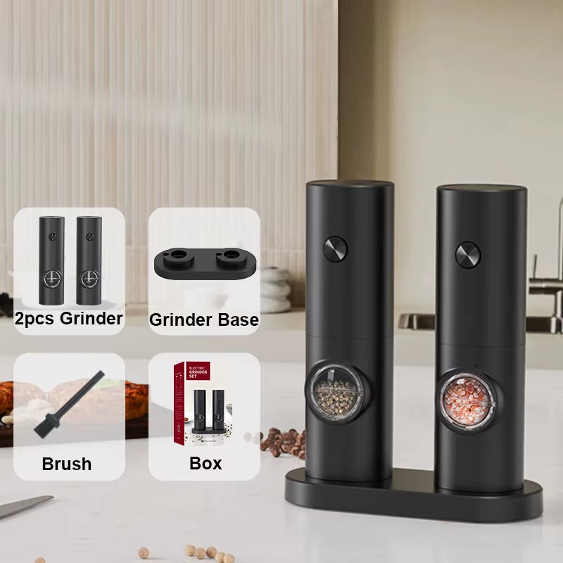 Electric Pepper Powder Grinder USB Rechargeable Salt Pepper Grinder with Adjustable Roughness Freshly Ground Pepper Kitchen Tool