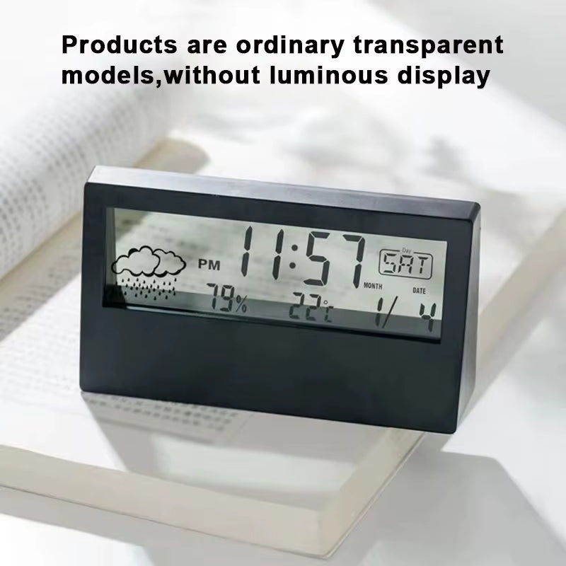 LED Thermometer Thermo-Hygrometer Multifunction Electronic Clock Temperature Humidity Meter Weather Station for Home with Alarm