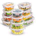 Joyful by Joyjolt 24 Piece Glass Storage Containers with Leakproof Lids Set