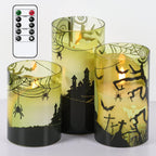 Pumpkin Halloween Flameless Candles Battery Operated with Timer