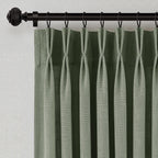 Pinch Pleated Linen Curtains 90 Inches Long Semi Sheer 2 Panels Natural