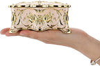 Hipiw Vintage Metal Jewelry Box Organizer for Women, 4.9"X3.4"X2.7"
