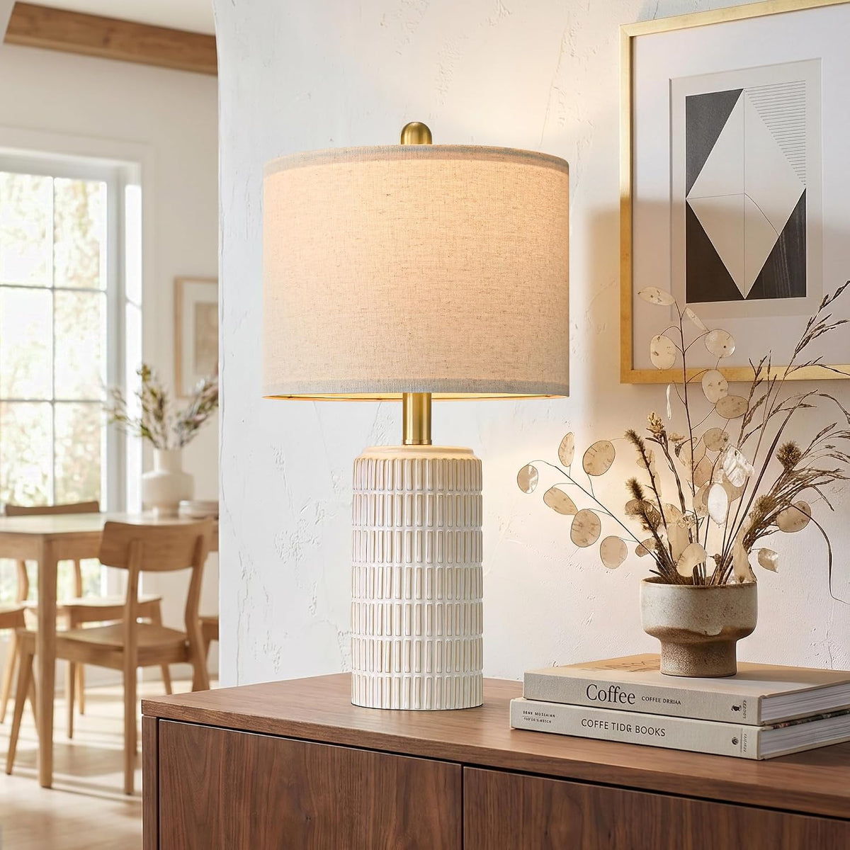 21'' Green Table Lamp with Gift Box, Small for Bedroom, Modern Design