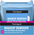 Makeup Remover Micellar Wipes, 2 Pack of 25 Ct