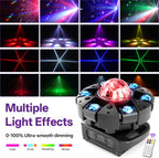 Moving Head DJ Lights,120W RGBW DJ Stage Lighting，6 Arms Party Light,Changing Glowing Magic Ball Effect Light, Red Green Starry, White Amber Strobe,Support DMX-512 Remote for Party Bar Disco Club DJ
