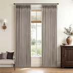 Pinch Pleated Linen Curtains 90 Inches Long Semi Sheer 2 Panels Natural