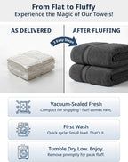 Bath Towel Set 100% Cotton 18 Piece Soft Absorbent - Grey