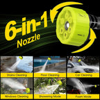 SEESE Cordless Pressure Washer Gun, 1000 PSI Portable Electric Washer for Vehicle, Driveway & Deck - Ergonomic Handle Design with 30Min Runtime & 6-In-1 Nozzle