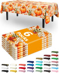 Thanksgiving Tablecloths 6 Pack, 54 X 108 Inch, Pumpkin Harvest