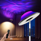 Uplighter LED Floor Lamp | RGB & Water Ripple Dynamic, Warm Cool White Light Standing Lamp with Remote Control, 3000K-6000K, Color-Changing Lighting for Living Room, Bedroom and Gaming Room