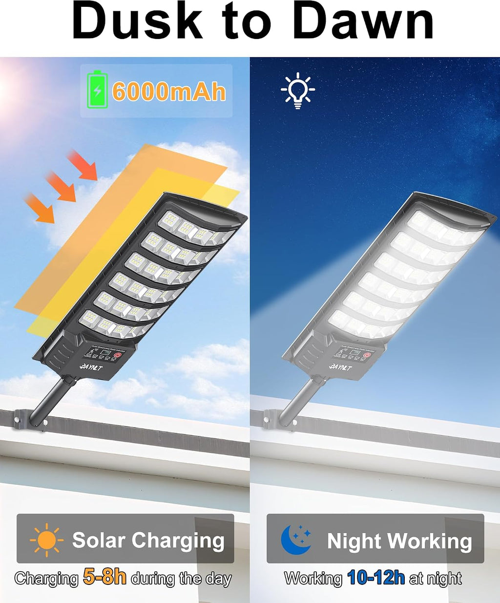 Solar Street Lights, Solar Security Flood Lights, 2 Pack