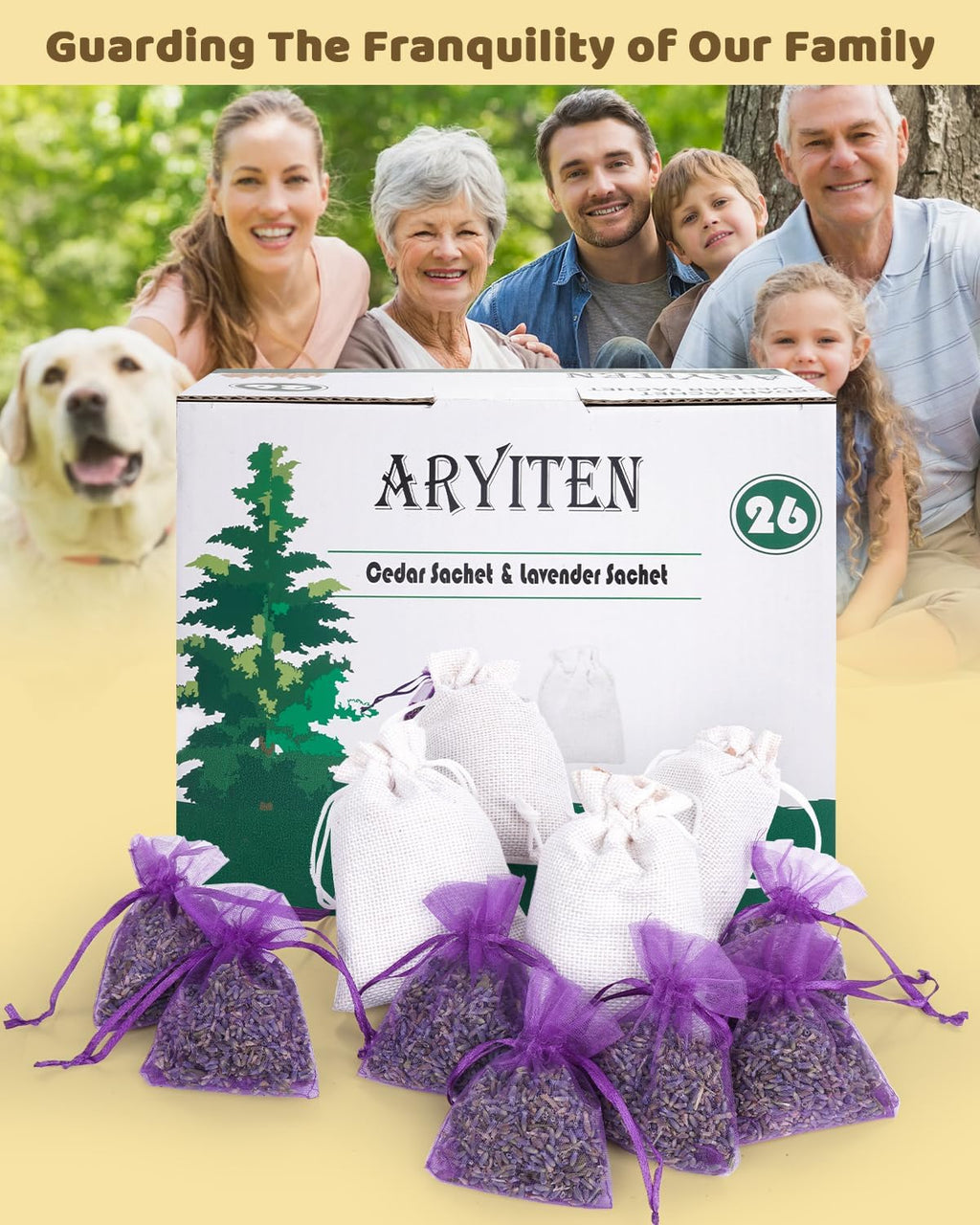 26 Cedar & Lavender Sachets for Closet, Clothes Storage
