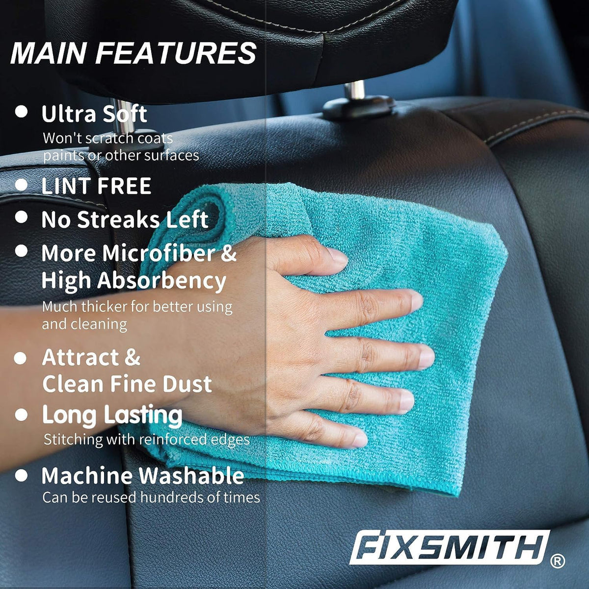 Microfiber Cleaning Cloth - Pack of 50, Microfiber Towels for Cars 16 X 12 In, Highly Absorbent Cleaning Rags, Lint-Free, Streak-Free Cleaning Cloths for Car Kitchen Home Office