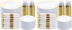 350 Piece Black Gold Dinnerware Set for 50 Guests