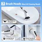 500RPM Cordless Electric Spin Scrubber 25W Power Brush for Bathroom Tub Shower