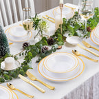 50 Pack Plastic Bowls with Gold Rim