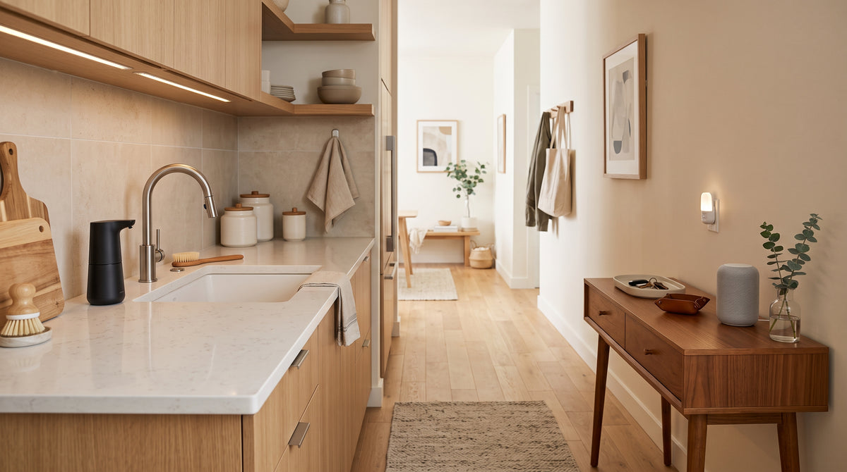 Modern wood kitchen and hallway console | Nesterah