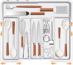 Large Kitchen Utensil Drawer Organizer Expandable Silverware Tray