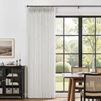 Pinch Pleated Linen Curtains 90 Inches Long Semi Sheer 2 Panels Natural