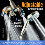 Polaris 208-Mode High Pressure Shower Head Combo with Hydro Arms