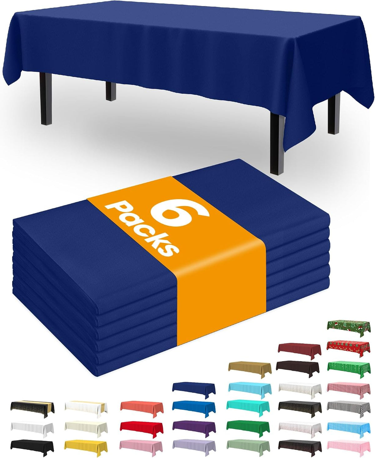 Thanksgiving Tablecloths 6 Pack, 54 X 108 Inch, Pumpkin Harvest