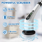 500RPM Cordless Electric Spin Scrubber 25W Power Brush for Bathroom Tub Shower
