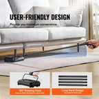 Manual Carpet Sweeper 7.87 in Sweeping Paths 300Ml Dustbin Capacity W/ Comb for Home Rugs Hardwood Surfaces Wood Floors
